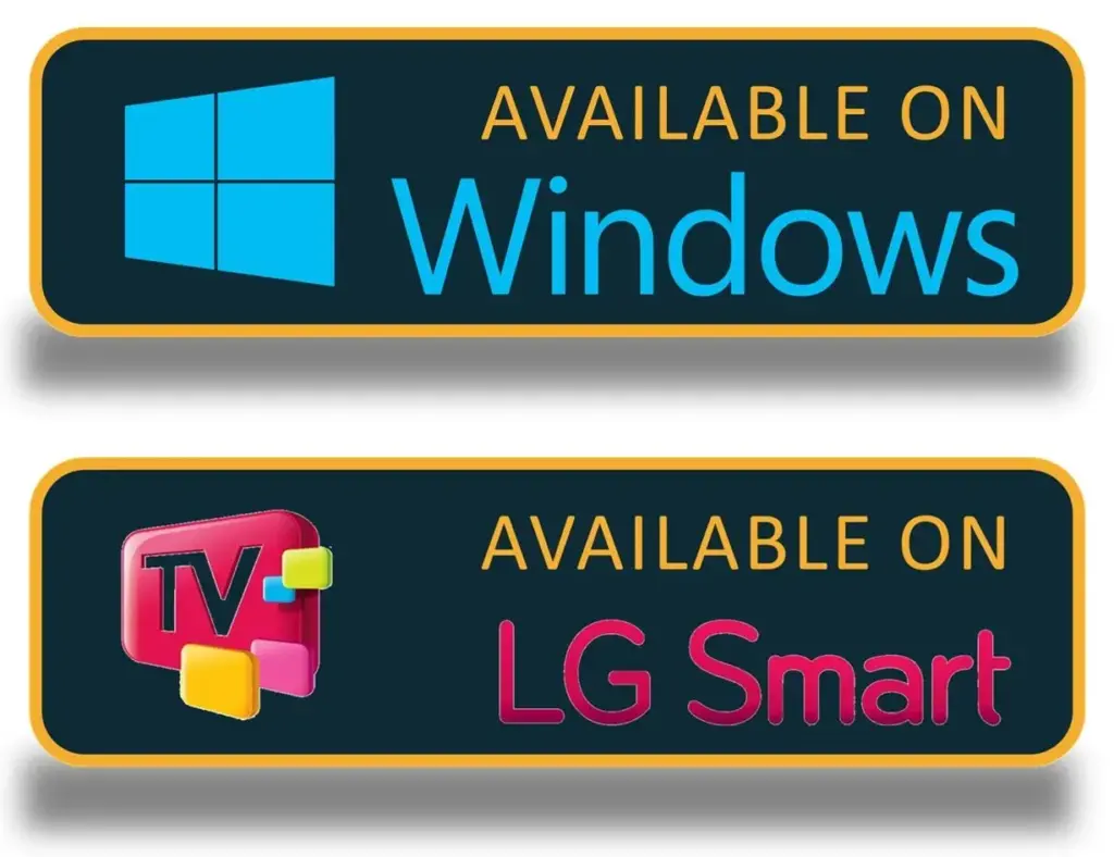 Boss IPTV app interface on LG smart TV and windows